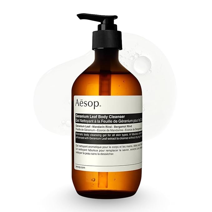 Aesop Geranium Leaf Body Cleanser | Gentle Shower Gel with Geranium, Mandarin and Bergamot Essential Oil Blend to Refresh & Balance Skin | 500 mL / 16.9 oz