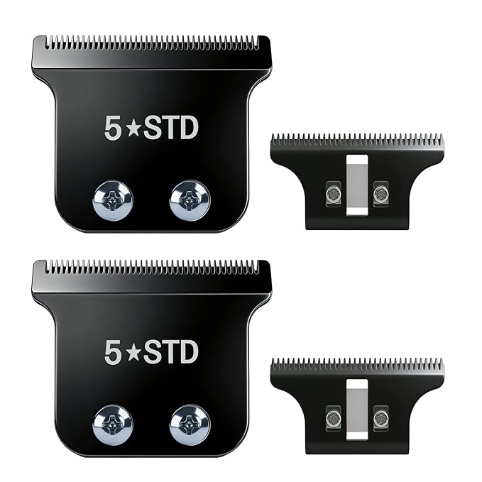 Replacement Blades for Wahl Detailer, 5 Star Hero, Razor Edger, and G Whiz trimmers,Black 2 Pack
