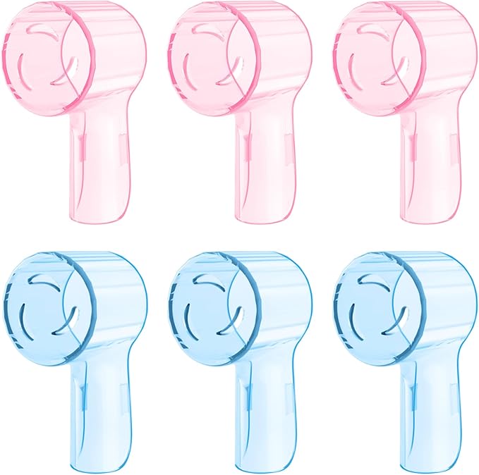 6 Pack Toothbrush Dustproof Cover Compatible with Oral B iO Ultimate Clean Gentle Care Replacment Heads and iO Series 3 4 5 6 7 7G 8 9 Electric Toothbrush, (Blue+Rose)
