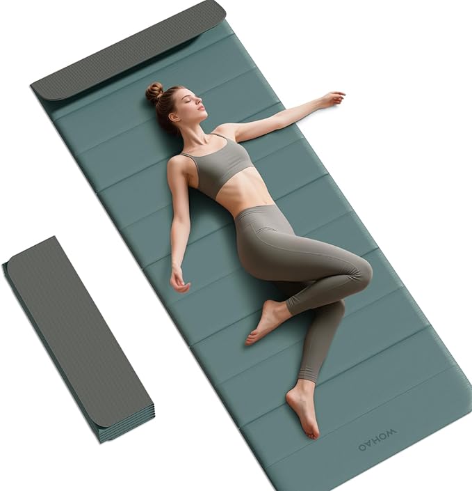 12-Fold POE Yoga Mat 75x26x0.4 Inches – Non-Slip, Compact & Workout-Friendly for Yoga, Pilates, Strength Training & Meditation