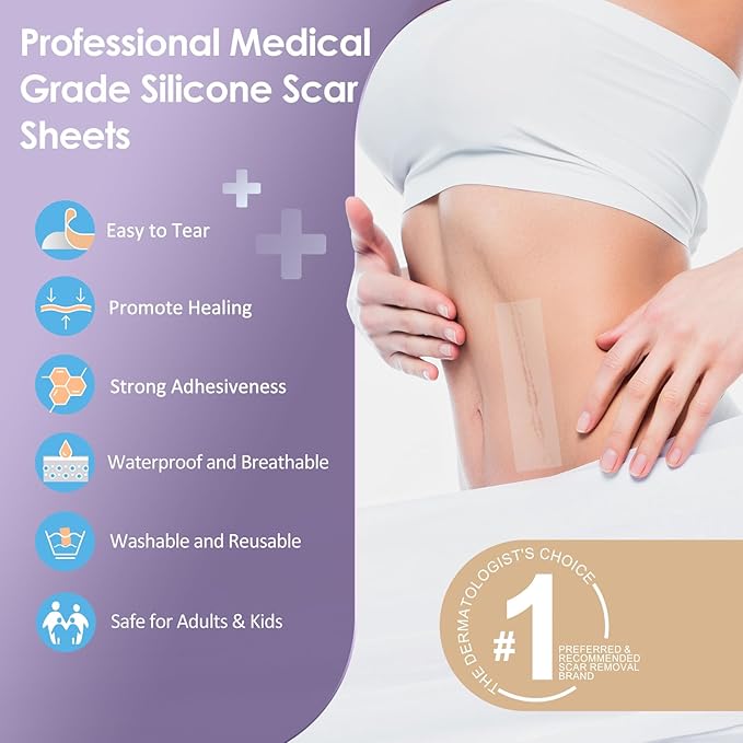 Clear Silicone Scar Sheets - 1.6"