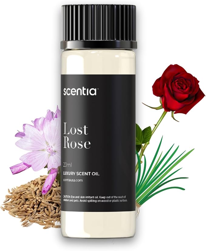 Scentia Premium Essential Oil Blend Inspired by Fairmont Hotel Scent - 20 mL 0.67 fl oz - Diffuser Oil Blend Rose, Oud Wood & Clove Notes for Aromatherapy Diffusers Humidifiers - Lost Rose
