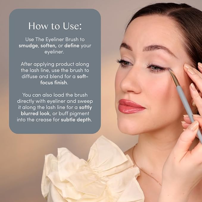 Ravie Beauty Soft Definition Eyeliner Brush – Angled, Ultra-Soft Precision Brush for Smudging, Blending & Natural Eye Definition