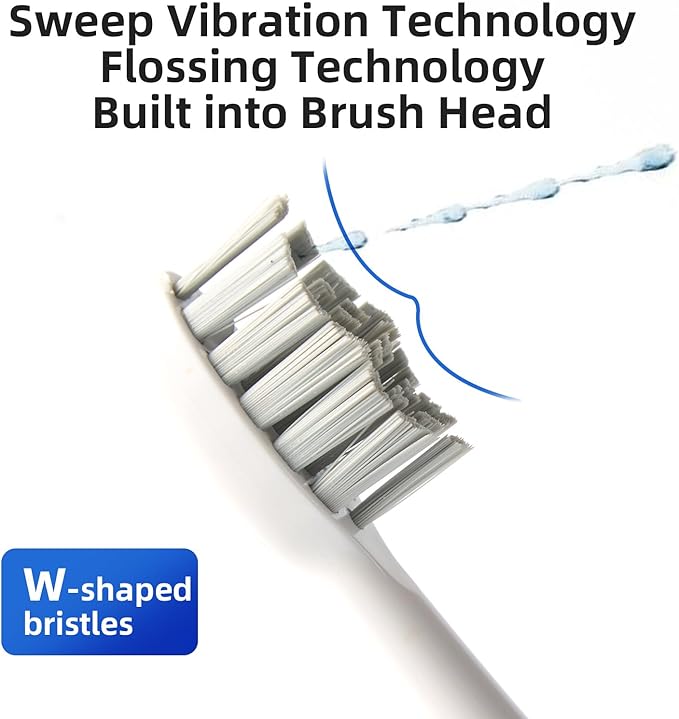 Alfelix Professional Flossing Electric Toothbrush with Water Flosser, Water Flossers for Teeth 2 in 1 Toothbrush and Water Flosser Combo, Sonic Electric Toothbrush Cordless Flossing Brush (White)