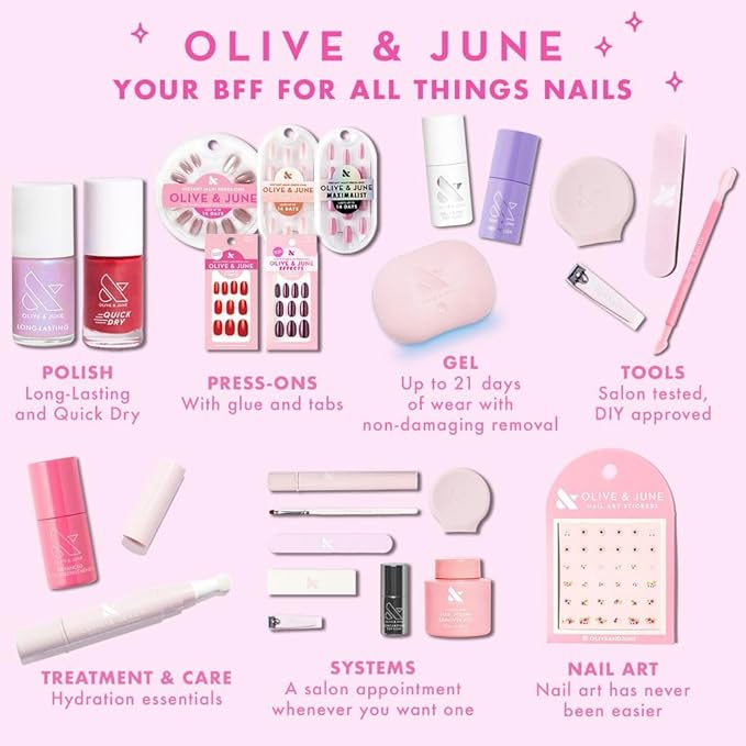 Olive & June Long Lasting Nail Polish | Plump Gel-Like Finish No Lamp Needed | Lasts up to 10 days | Salon-Quality Color at Home | 15-Free Vegan Cruelty-Free, Chip-Resistant Shine | Ack, a shark Navy