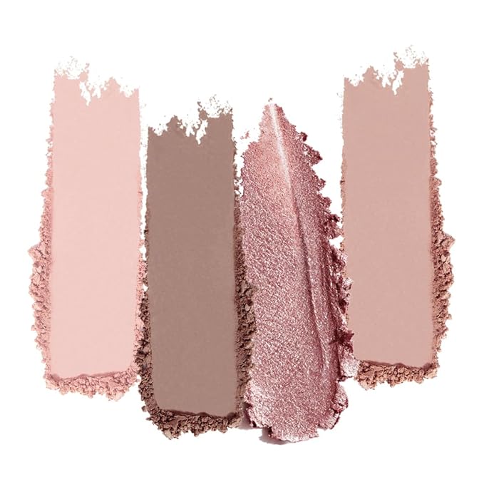 4 Colors Warm Neutral Nude Eyeshadow Palette with Mirror – High-Pigment Matte & Shimmer, Blendable Long-Lasting Mini Eye & Contour Palette for Everyday Makeup, Perfect for Blue, Green & Brown Eyes