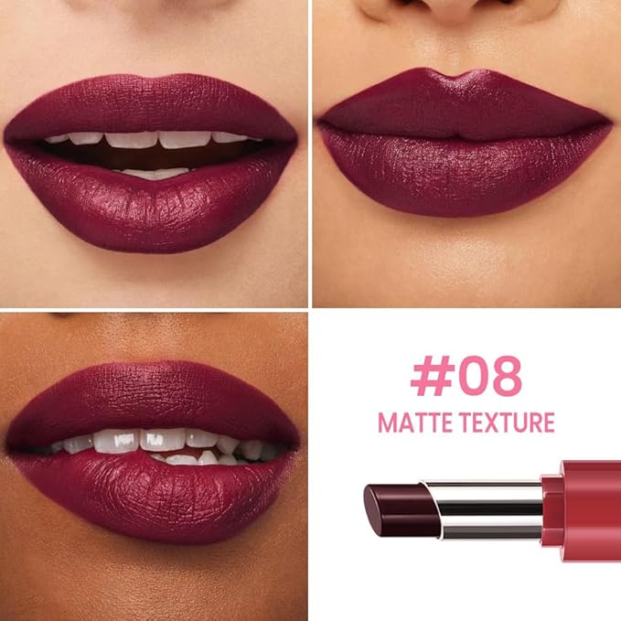 HHLTOH Honey Lipstick Tinted Lip Balm - Matte Tint Cream Lipsticks for All Skin Tones, Hydrating Lip Stain, Can be Buildable Blendable Nourishing Moisturizing Suitable for Women to Every Day Makeup 08