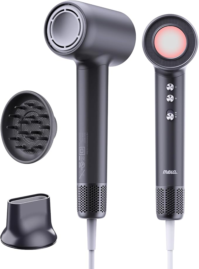 Professional Bio-Ionic Hair Dryer for Women - Fast Drying & Static Control Blow Dryer with Diffuser & Concentrator, cUL Certified, Lightweight Travel-Friendly Design, Complete Styling Tool Set