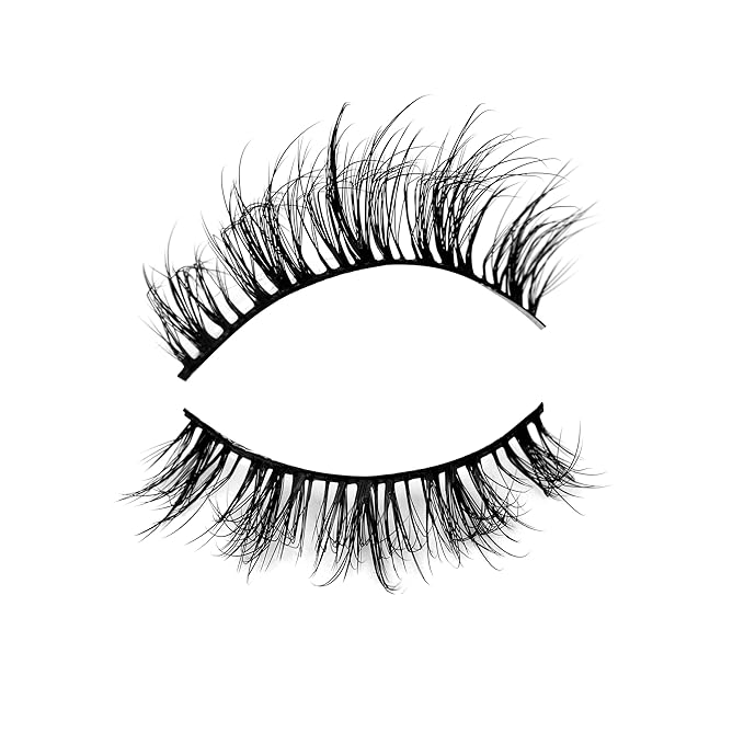 Pooplunch False Eyelash Nude Makeup Round-Eye Wispy Clusters Look Short Natural Spiky Anime Extension Lashes Full Strips Faux Mink Fake Eyelashes 7 Pairs Pack