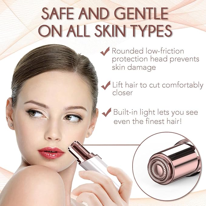 Facial Hair Removal for Women, Gurelax Electric Face Shaver, Painless Facial Hair Remover, Rechargeable Hair Removal Device for Lip, Chin with a Velvet Bag