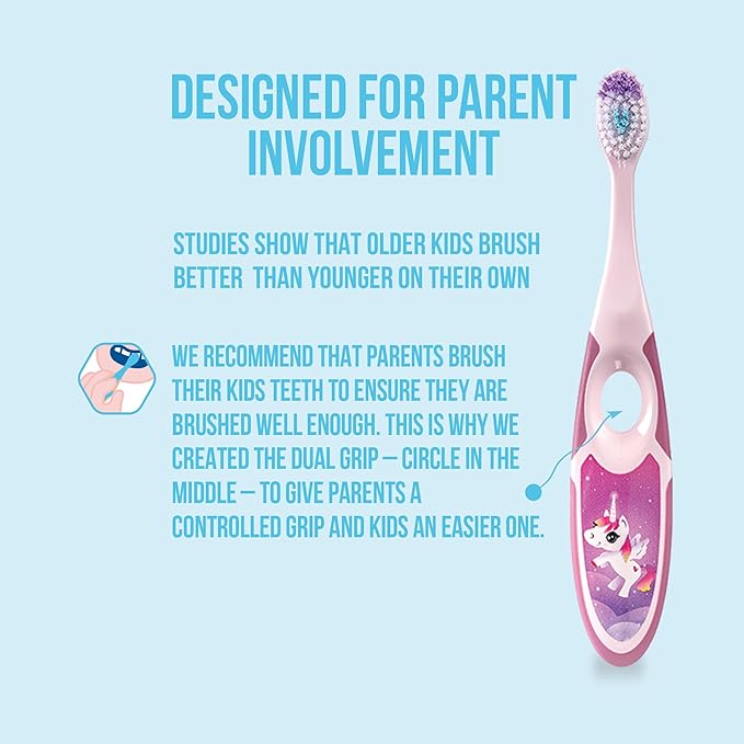 Jordan* ® | Step 2 Kids Toothbrush | 3-5 Years, Soft Bristles, BPA Free,4 Pack | Blue & Green