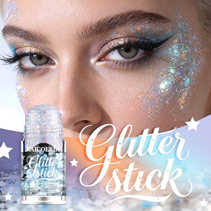 Dazzle Body Glitter Gel, Rave Music Festival Singer Concert Body Glitter for Face Body Hair, Chameleon Color Changing Glitter Gel for Rave Party Sequins Accessories Shimmer Makeup #14