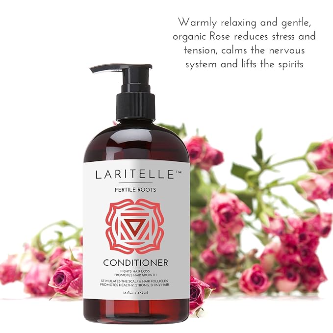 Laritelle Organic Anti-Thinning Conditioner – Fertile Roots – 16 oz – Follicle-Reviving, Growth-Boosting Organic Formula for Thicker, Fuller Hair – Made in USA