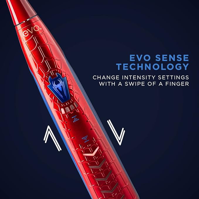 evo SPM-1 Spider-Man Rechargeable Sonic Toothbrush, Marvel Electric Toothbrush for Adults, Marvel Gifts, Soft Toothbrushes for Adults, Collector's Edition