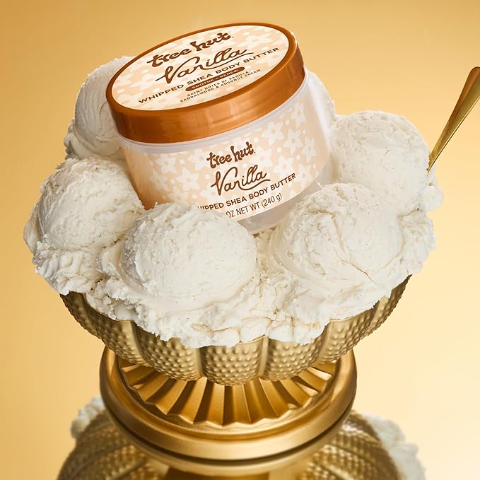 Tree Hut Vanilla Whipped Shea Body Butter, Long-Lasting Hydration for Soft, Smooth Skin, Nourishing Essential Body Care, Lightweight Moisturizer, 8.4 fl oz