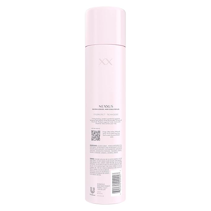 Nexxus Styling Spray Maxximum Finish Firm Hold Hairspray Powered by STYLEPROTECT Technology 10 oz | for Control, Hold, Hairspray, for Women, Hair Styling, Pink