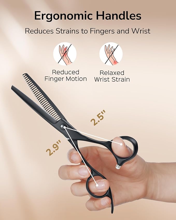 ULG Texturizing Shears – Professional Stainless Steel, 30-Teeth Thinning Scissors, Teflon Coated, Deer Tooth Blades for Precise Thinning and Layering, Ideal for Stylists and Barbers
