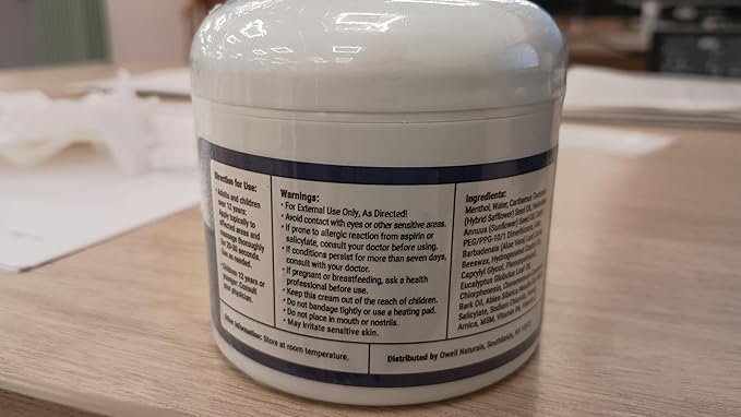 OWELL NATURALS Neuropathy Cream – Maximum Strength - Non Greasy, All Natural for Feet, Hands, Legs, Toes Discomfort Made in USA (4 Fl Oz (Pack of 2))