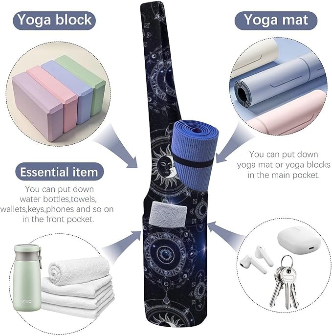 Stylish Yoga Mat Bag for Women Exercise Mat Holder with Shoulder Strap Yoga Mats Totes Sports Storage Bag