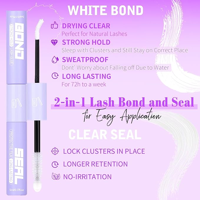 Yawamica Lash Extension Kit Wispy Lash Clusters Kit 10-18mm Cluster Eyelash Extensions D Curly Individual Lashes Medium Volume Cluster Lashes DIY Lash Kit with Bond and Seal and Lash Tweezers