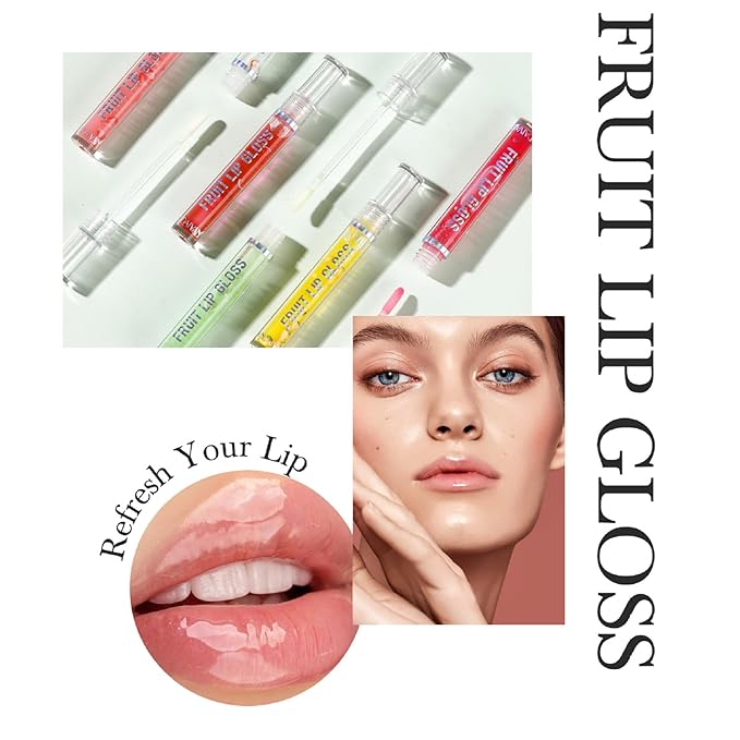 Lip Oil Tinted, 8pcs Moisturizing Lip Glow Oil Moisturizing