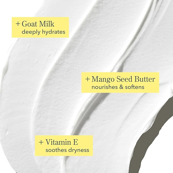 Beekman 1802 Whipped Body Cream – Moisturizes & Softens Skin with Goat Milk, Mango Seed Butter & Vitamin E – 8 oz – Fragrance Free