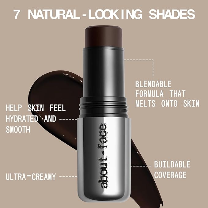 about-face Beach Freak Bronzer Stick Summer Holiday– Ultra-Creamy, Vegan Bronzer & Contour Stick with Skincare Benefits – Dewy Finish – Hydrating Formula with Daikon Seed Extract – Rich Deep