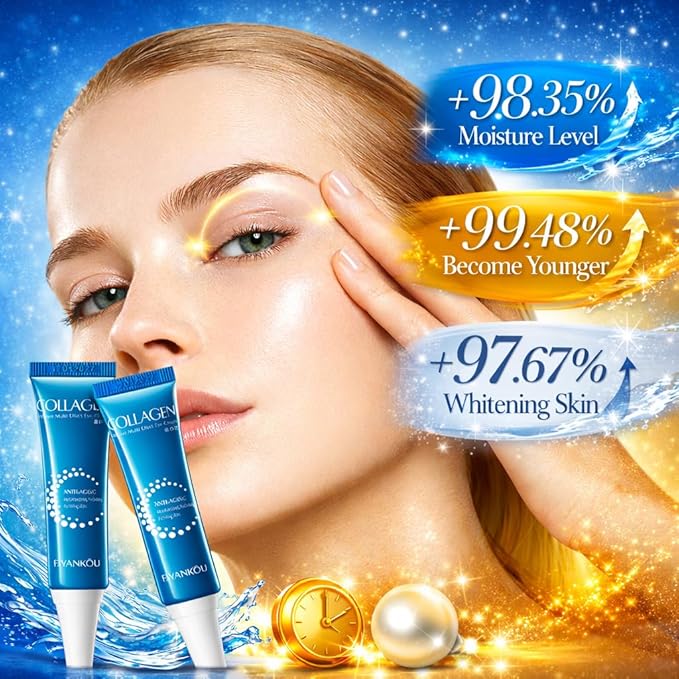 SHAIVII Collagen Eye Cream with Nicotinamide for Dark Circles & Puffiness, Under-Eye Firming Moisturizer with Hyaluronic Acid & Glycerin, Anti-Wrinkle Care for Men & Women