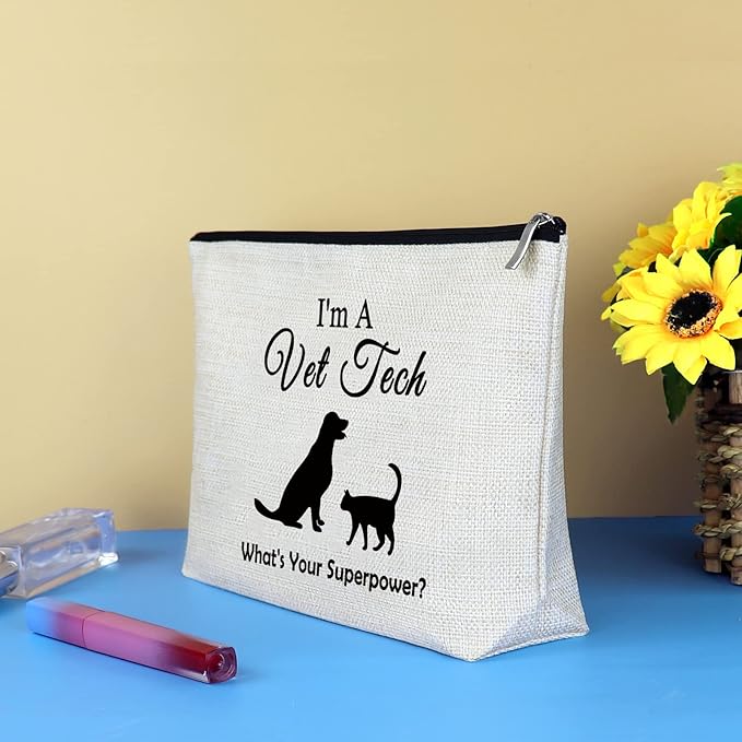 Vet Tech Gift Makeup Bag Veterinarian Appreciation Gift Thank You Gift for Veterinarian Cosmetic Bag Veterinary Student Graduation Gift Christmas Thanksgiving Birthday Gifts for Veterinarian Vet Tech
