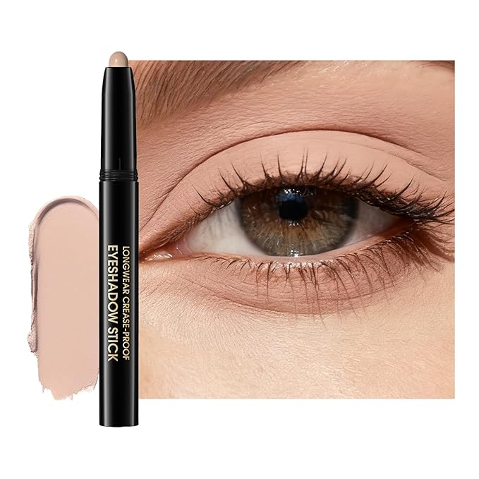 Chifure Eyeshadow Stick, Shimmer and Matte Cream Eye Shadow Brightener Sticks Eyeliner Pencil Crayon, Waterproof Long Lasting Eye Highlighter Stick Makeup,0.056 Oz(#3-Desert)