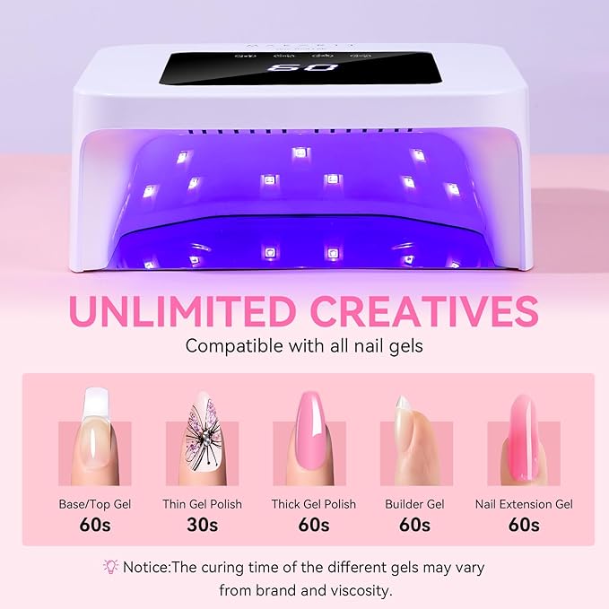 Makartt UV Nail Lamp: 30W Gel LED Light with 4 Timers, LCD Display, Auto Sensor, and Fast Curing for Gel Polish, Professional Nail Dryer for Home and Salon Manicures Pedicure