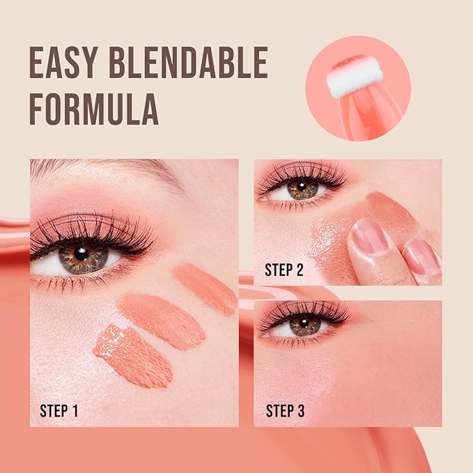 Color Nymph Liquid Blush For Cheeks, Liquid Makeup Blush Beauty Wand High Pigment Flushed Cheeks Hydrating Cream Blusher For Radiant Fine Texture Lasting Easy Makeup Blending - Natural Pink Blusher