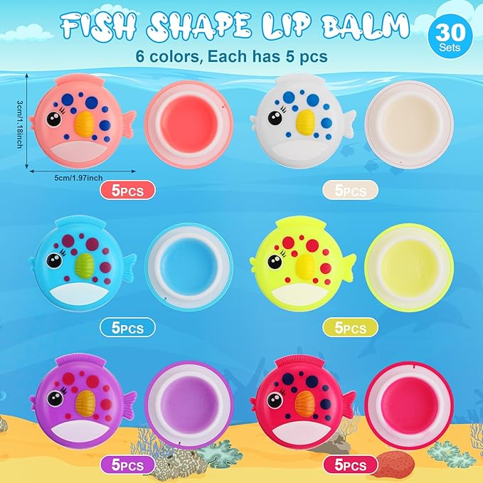 30 Pcs Fish Shape Lip Balm