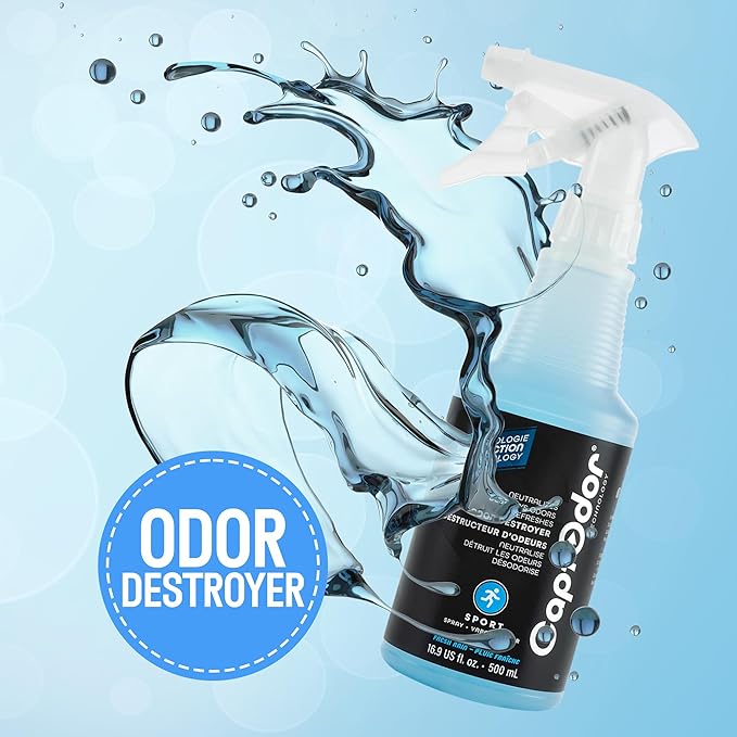 Sports Odor Destroyer Spray (2 x Bottles of 16.9oz / 500 ml), Sports Gear Odor Eliminator & Deodorizer Spray - Neutralizer & Refresher Spray For Protective Equipment, Sportswear & Outdoor Gear