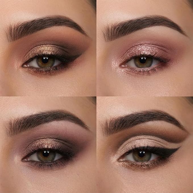 Erinde 9 Colors Nude Eyeshadow Palette, Warm Brown Neutral Eye Shadow Makeup Palette with Mirror, Highly Pigmented Matte Shimmer & Glitter Eyeshadow Long Lasting Blendable for Daily Natural Look