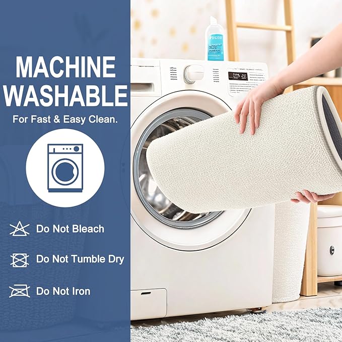 OLANLY Thick Memory Foam Bath Mat Rug 36x24, Extra Soft Absorbent Bathroom Rug, Quick Dry Bath Mats, Non-Slip, Machine Washable Carpet for Bathroom, Tub and Shower, Home Decor Accessories, Ivory