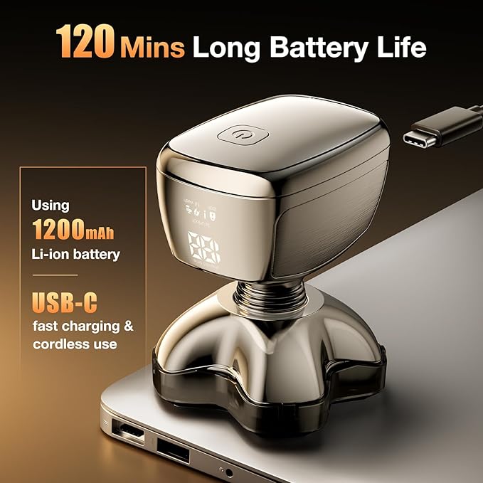 5D Head Shavers for Bald Men - 6 in 1 kensen Upgraded Magnetic Head Body Shaver for Mens, Christmas Gift Wet/Dry Bald Head Shavers for Men IPX6 Waterproof LED Display USB-C Charge Head Razors for Bald