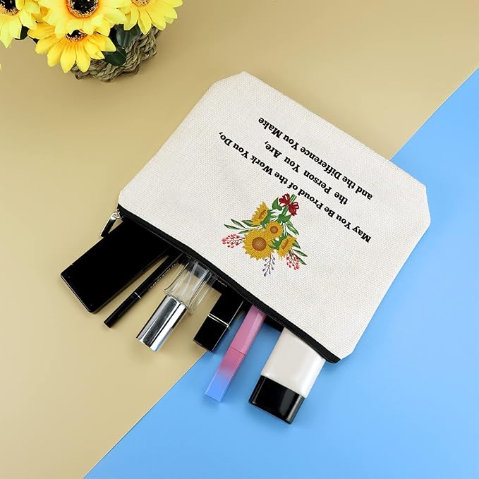 Social Worker Appreciation Gifts Makeup Cosmetic Bag for Women Volunteer Gifts Coworker Employee Leaving Going Away Farewell Gifts Inspirational Gifts for Mom Nurse Teacher Grandma Retirement Gifts