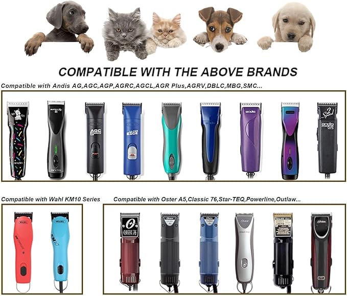 Audoc 30 Blades Dog Grooming Blades Compatible with Andis/Oster A5/Wahl KM-10 Series Dog Clippers,Detachable Dog Clipper Replacement Blades,Black,(30#/2PCS)