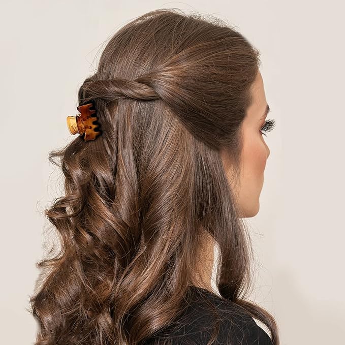 22 pcs Light Brown Small Hair Claw Clips for Women and Girls, 1.1 inch Medium to Small Hair Clips for Styling Sectioning, Clamp Hair Bangs, Keep in Side, Perfect Gifts.