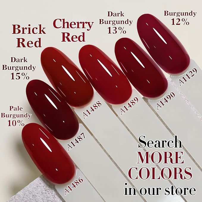 Double Rhythm Translucent Gel Polish Sheer Neutral Natural Light Milky Same Color Same Bottle 15ML Jelly UV Polish Nail Art DIY at Home (Dark Burgundy-A1487)