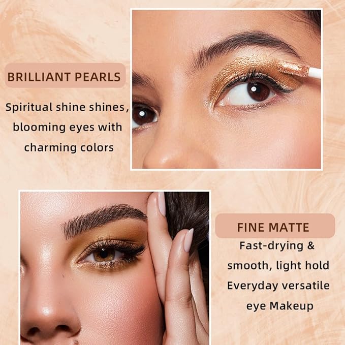 Glitter Matte Eyeshadow liquid Pigments Metals Gloss Sparkling Smokey Eye Looks Shimmer Brown
