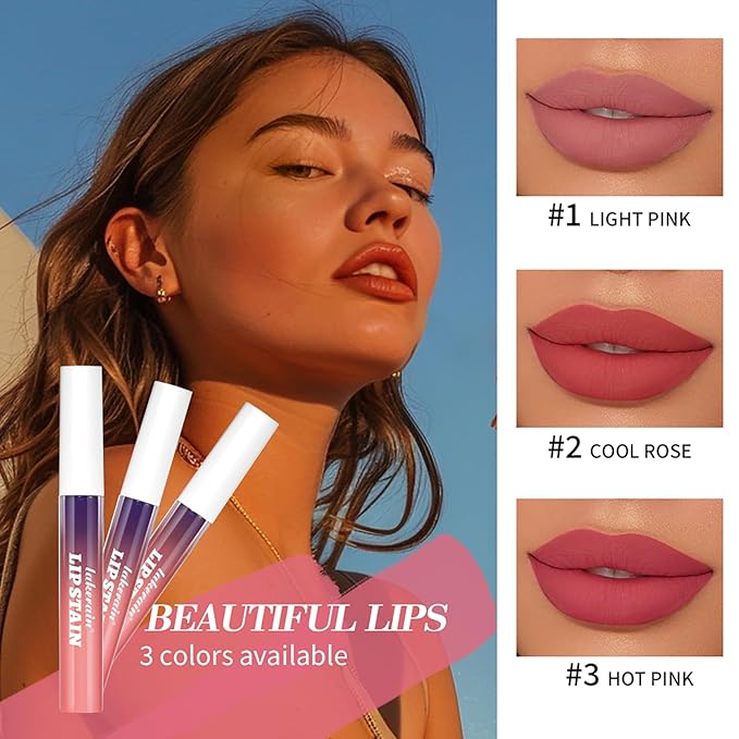 Peel-Off Lip Tint - Tattoo Lip Stain Kit, Long-Lasting Matte Finish, Moisturizing Peel-Off Lip Mask, Waterproof & Smudge-Proof, 24H Color Hold (#1 Light Pink, 1)
