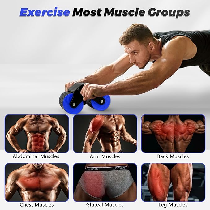 Automatic Rebound Abdominal Wheel Workout,2 Wheels