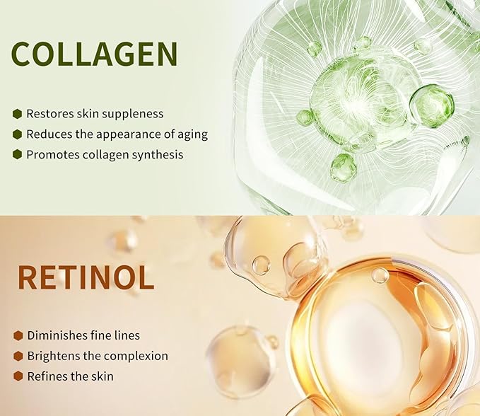 Pack of 10 Collagen Face Mask, Face Masks Skincare with Coenzyme Q10 Retinol Anti Aging Facial Masks Skin Care Hydrating Face Beauty Care Masks for Deep Repairing and Moisturizing Anti Wrinkles