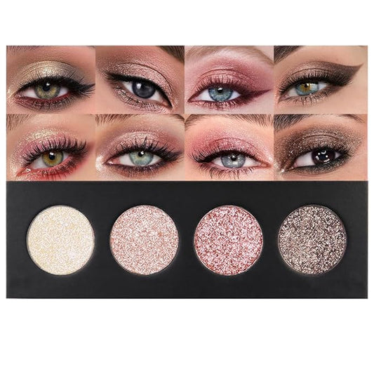 4 Colors Highlight Pink-Purple Eyeshadow Palette, SHANY Cosmetics