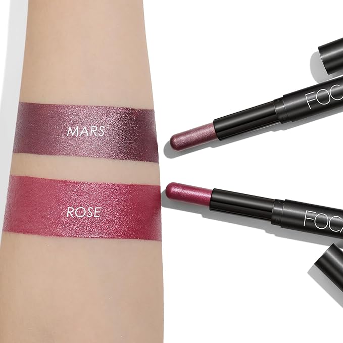 FOCALLURE 2PCS Cream Eyeshadow Stick Sets,Matte and Shimmer Eye Brightener, High Pigmented Crease-proof Pencil,Long Lasting Eye Shadow Highlighter Makeup,Smoky-Blossom