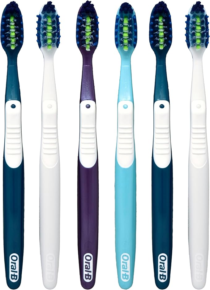 Oral-B Pro Clean Cross Action Toothbrushes, Deep Plaque Removal, 6 Count