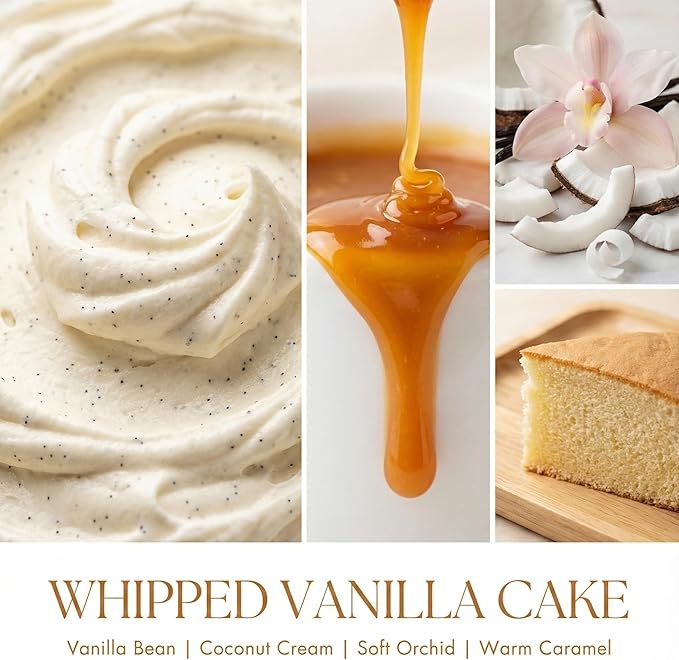 4EVER Scented Candles | 4-Wick 18oz Soy Wax Candle | Up to 50Hrs Clean Burn | Aromatherapy Candles for Home Scented | Gifts for Women & Mom, Whipped Vanilla Cake
