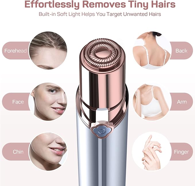 Facial Hair Removal for Women(1 Gold+1 Blue), Gurelax Electric Hair Removal Device, Painless Facial Hair Remover for Chin Upper Lip Peach Fuzz, with a Storage Bag